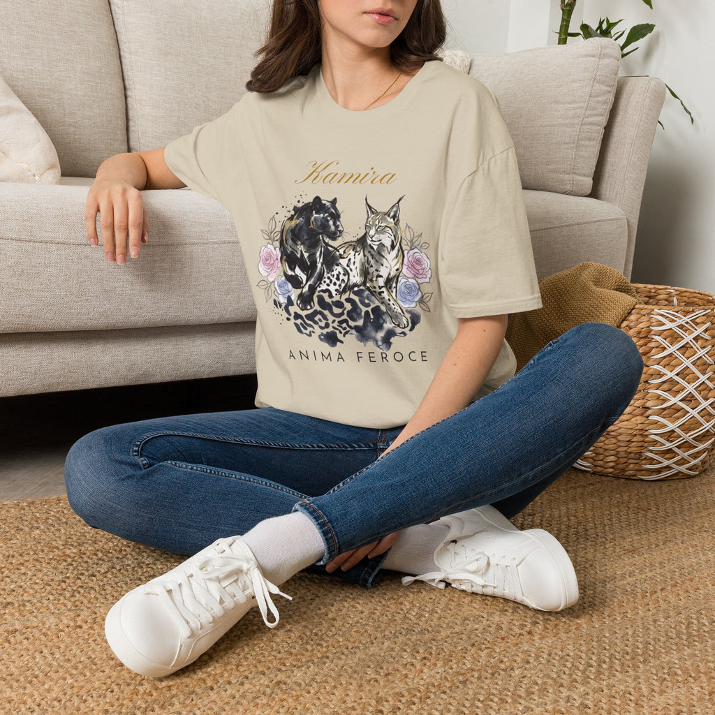 Wildcat and Leopard Illustration T-Shirt | Animal Portrait Tee