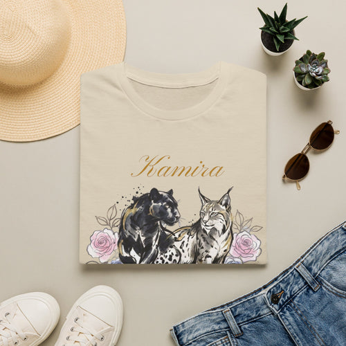 Wildcat and Leopard Illustration T-Shirt | Animal Portrait Tee