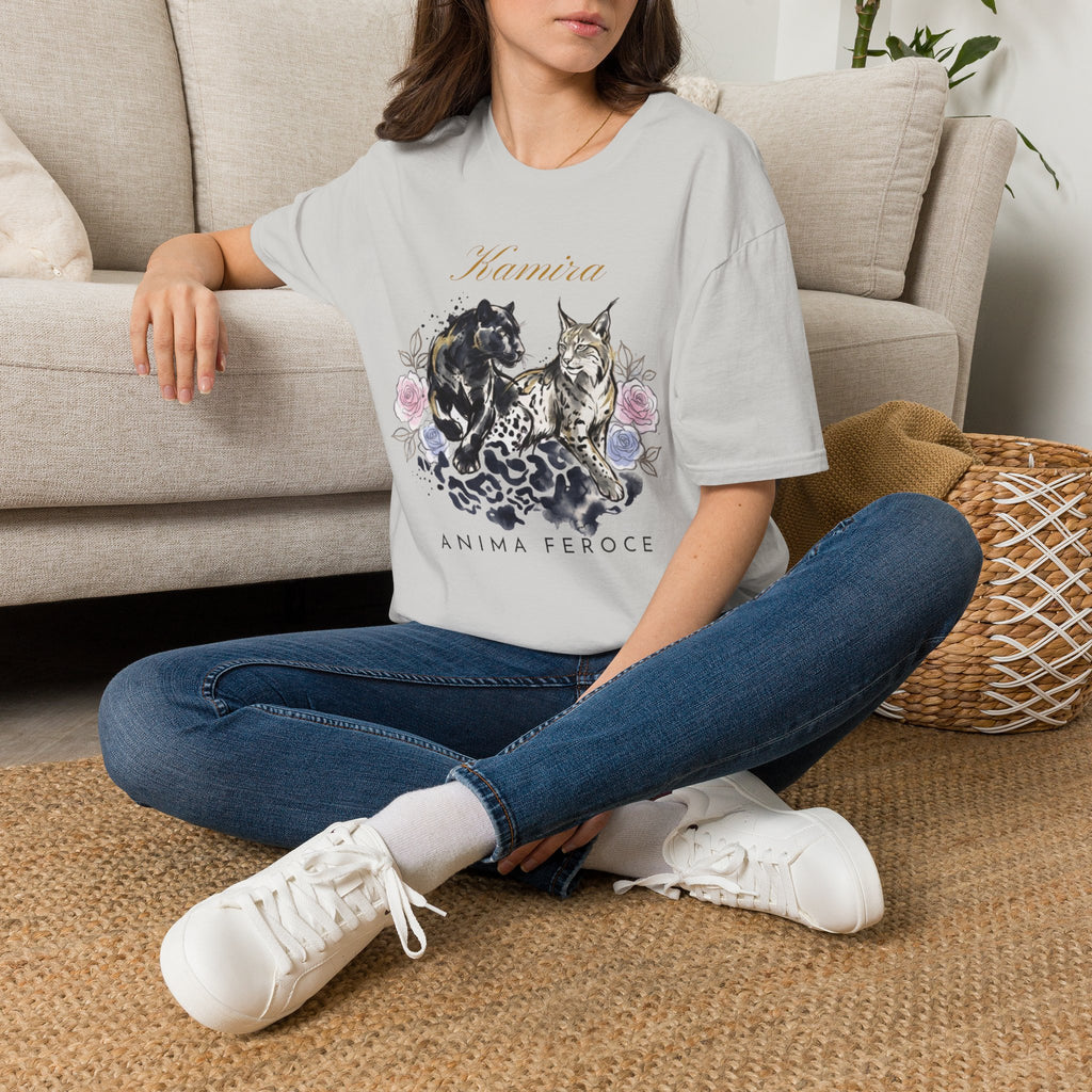 Wildcat and Leopard Illustration T-Shirt | Animal Portrait Tee