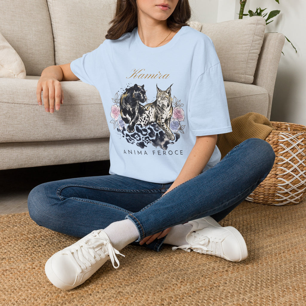 Wildcat and Leopard Illustration T-Shirt | Animal Portrait Tee
