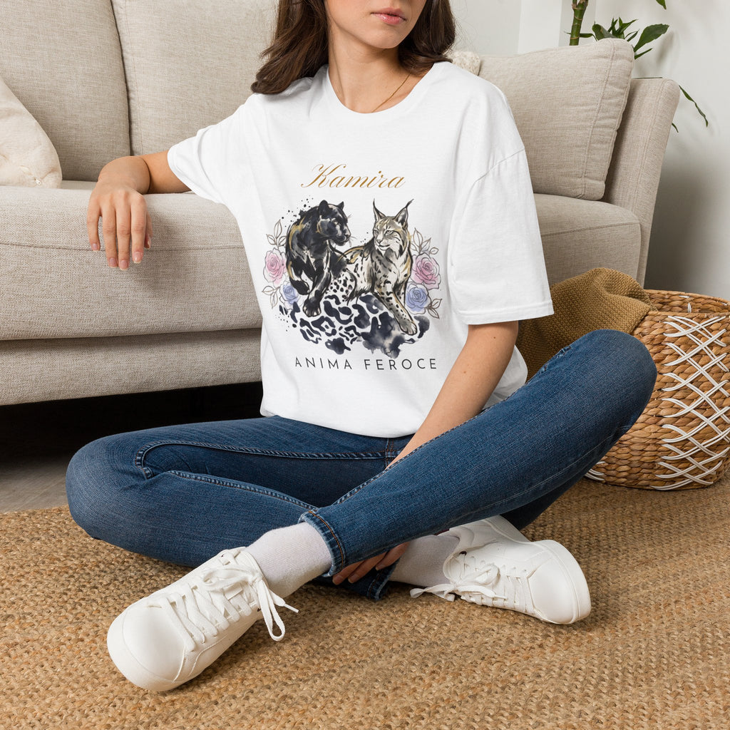 Wildcat and Leopard Illustration T-Shirt | Animal Portrait Tee
