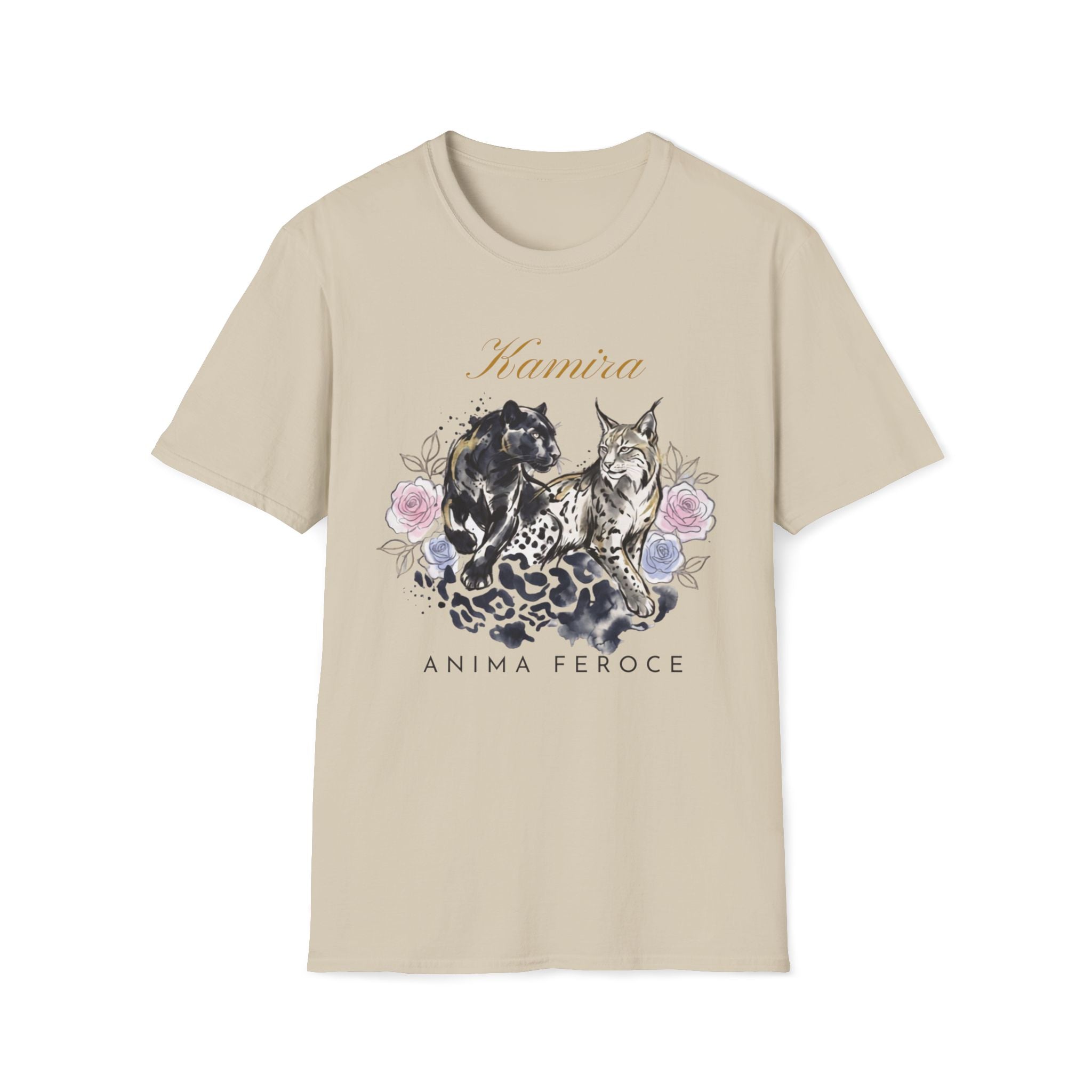 Wildcat and Leopard Illustration T-Shirt | Animal Portrait Tee