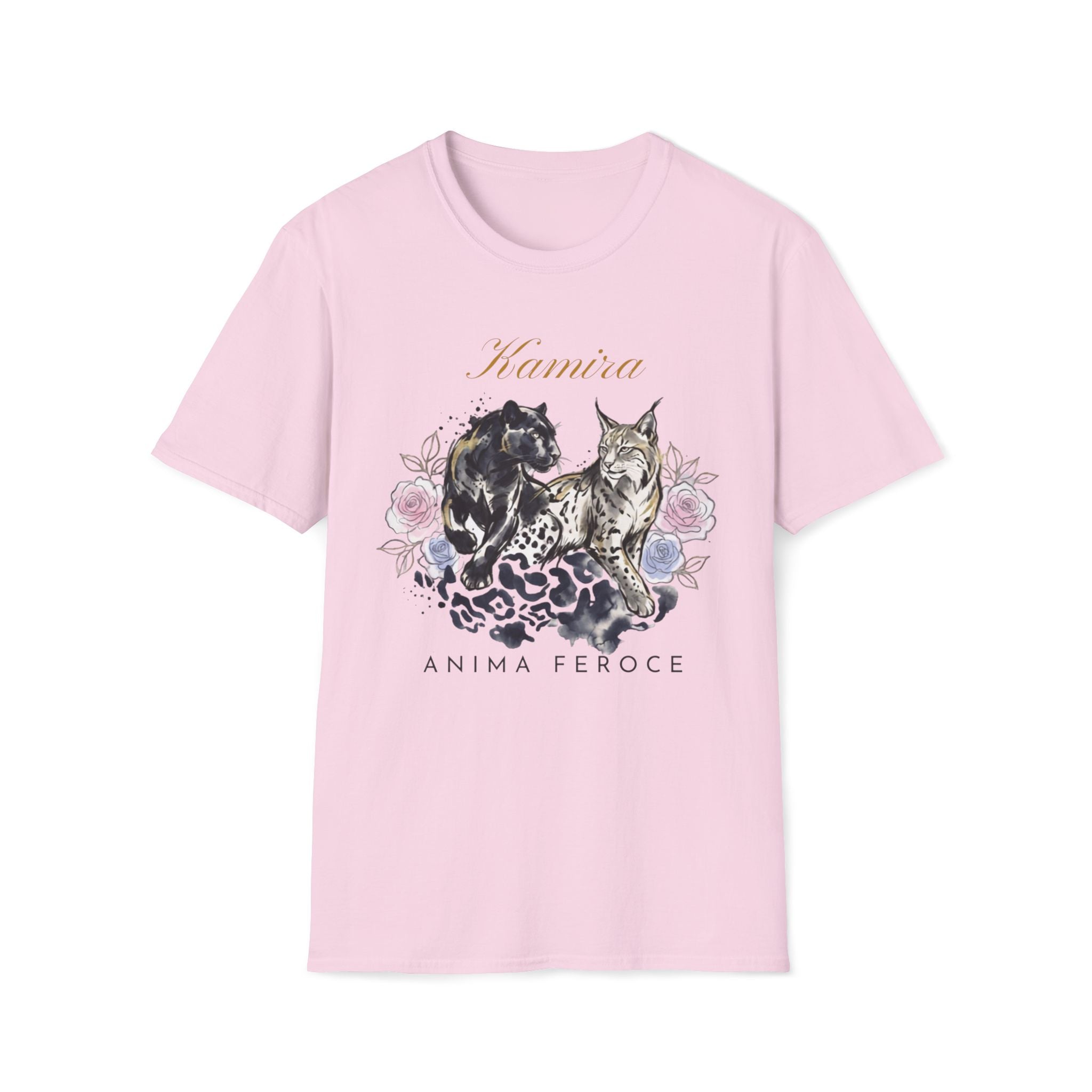 Wildcat and Leopard Illustration T-Shirt | Animal Portrait Tee