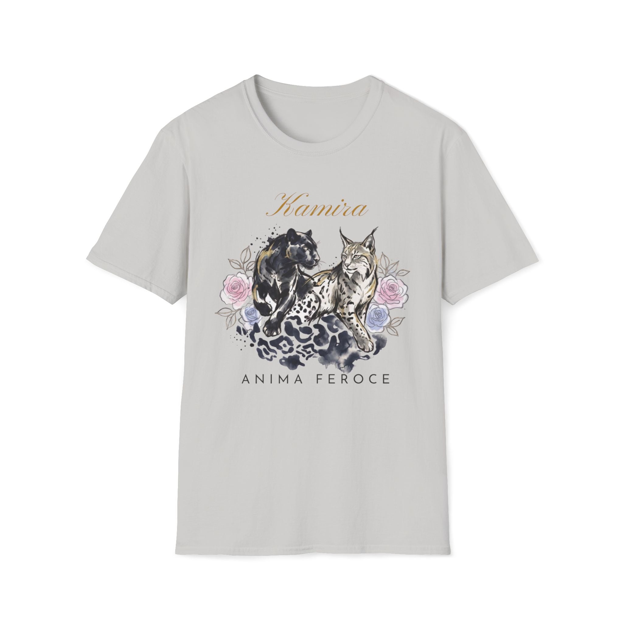 Wildcat and Leopard Illustration T-Shirt | Animal Portrait Tee