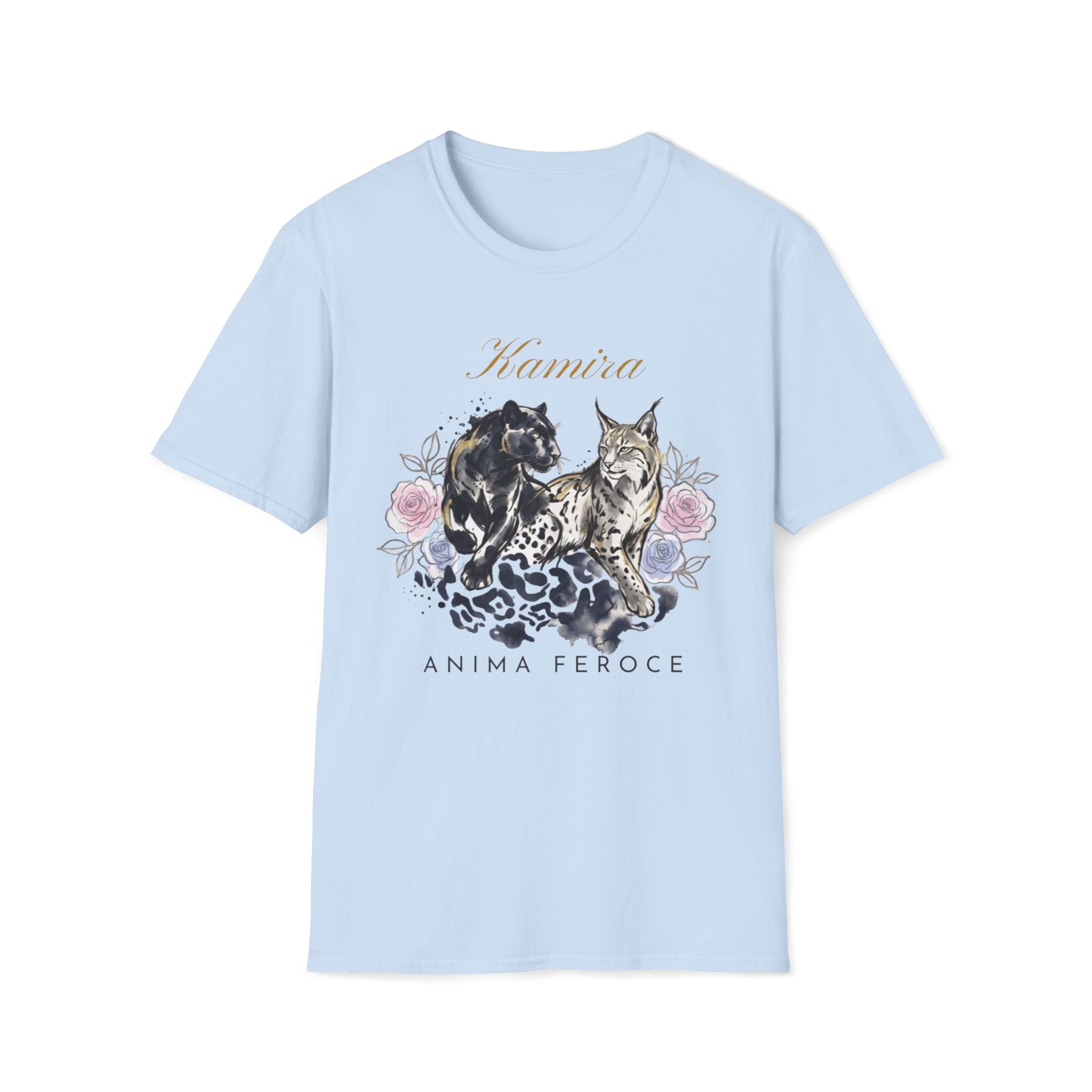 Wildcat and Leopard Illustration T-Shirt | Animal Portrait Tee