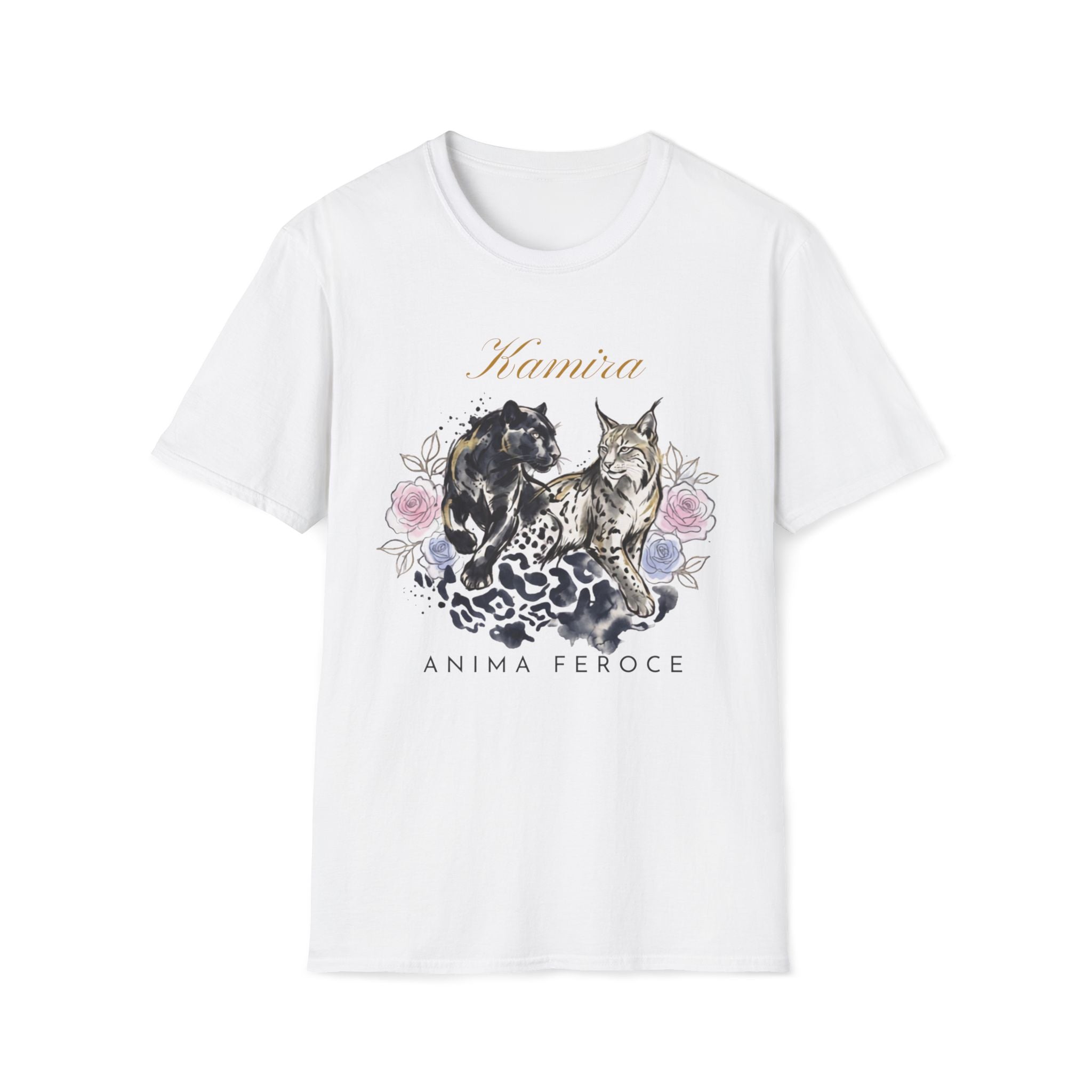 Wildcat and Leopard Illustration T-Shirt | Animal Portrait Tee